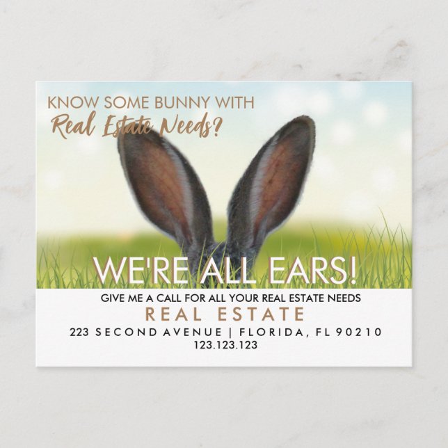 Carte Postale Faire-part Annonce de recommandations de lapin de Pâques pour (Devant)