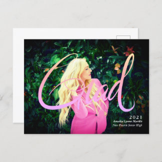 Carte Postale Faire-part Annonce de remise de diplôme avec superposition né