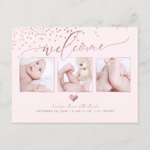Carte Postale Faire-part Annonce d'une médaille d'or Rose PixDezines Faux