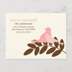 Carte Postale Faire-part Annonces de nouvelle adresse d'oiseaux d'automne r