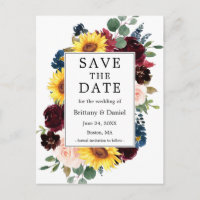 Aquarelle Cadre Floral Mixte Enregistrer La Date