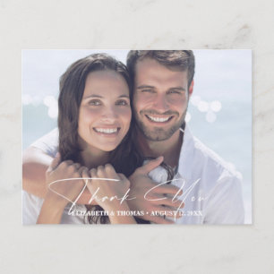 Carte Postale Faire-part Aquarelle moderne Mariage photo Dusty Blue ID816
