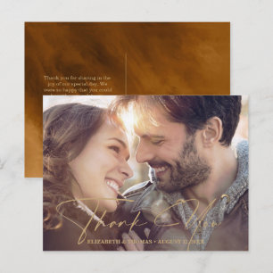 Carte Postale Faire-part Aquarelle moderne Message Photo Gold ID816