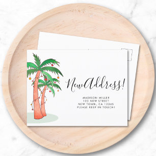 Carte Postale Faire-part Aquarelle tropicale Déplacement des palmiers