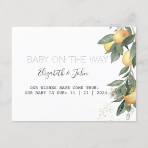 Carte Postale Faire-part Aquarelle Vert citron