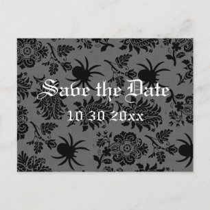 Carte Postale Faire-part Araignée Damassé sur gris lin Save the Date