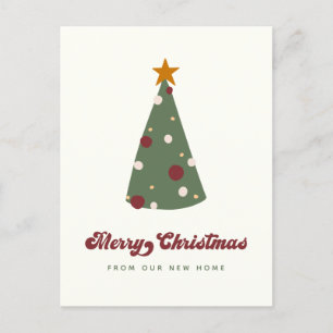 Carte Postale Faire-part Arbre de Noël Moderne Nous Avons Déménagé Vacances