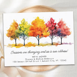 Carte Postale Faire-part Arbres d'automne Nouvelle Adresse Nous avons démén