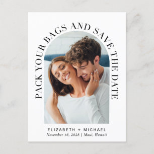 Carte Postale Faire-part Arch Photo Destination Mariage Enregistrer La Date