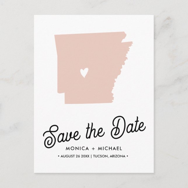 Carte Postale Faire-part ARKANSAS State Destination Wedding - N'IMPORTE QUE (Devant)