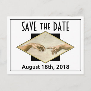 Carte Postale Faire-part Art classique Mariage gay Enregistrer la date