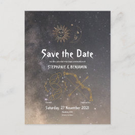 Carte Postale Faire-part Astrologie Céleste Gémeaux Sagittaire Signe du Zod