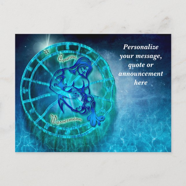 Carte Postale Faire-part Astrologie Verseau Horoscope Message Personnalisé (Devant)