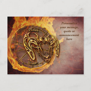 Carte Postale Faire-part Astrology Aries Horoscope Message personnel