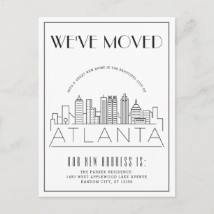 Carte Postale Faire-part Atlanta   Ville moderne Art déco   Changement d'ad