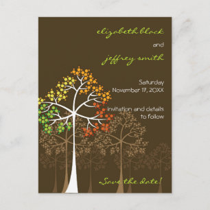 Carte Postale Faire-part Automne Automne Arbres Bois Mariage Bois Enregistr
