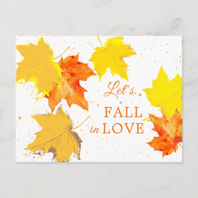 Carte Postale Faire-part Automne automne Mariage d'amour (Devant)