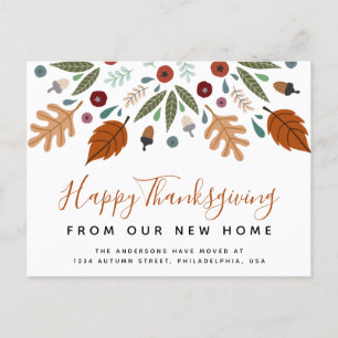 Carte Postale Faire-part Automne Calligraphie Automne Thanksgiving Moving