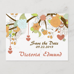 Carte Postale Faire-part Automne Imaginaire Floral Enregistrer la date Cart