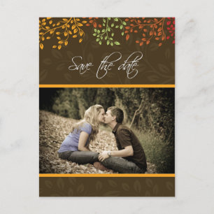 Carte Postale Faire-part Automne personnalisable Enregistrer la date Faire-
