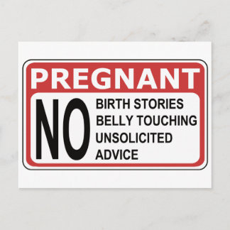 CARTE POSTALE FAIRE-PART AVERTISSEMENT FEMME ENCEINTE