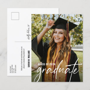 Carte Postale Faire-part Baccalauréat en sciences Custom Graduate Photo