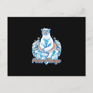 Carte Postale Faire-part Bain Polaire Plongée Ice Jump Funny Ours Polaire B