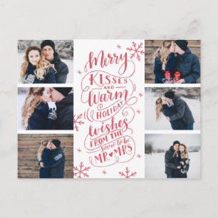 Carte Postale Faire-part Baisers Joyeux Vœux Chaleureux Enregistrer la date