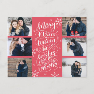 Carte Postale Faire-part Baisers Joyeux Vœux Chaleureux Enregistrer la date