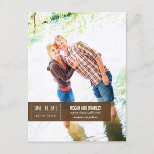 Carte Postale Faire-part Balise Chic Enregistrer La Date Postcard - Brown
