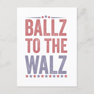 Carte Postale Faire-part Ballz aux élections Walz Harris Walz 2024