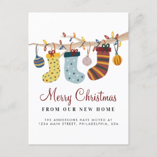 Carte Postale Faire-part Bas de Noël Joyeux Noël Nouvelle Maison Fête Démén