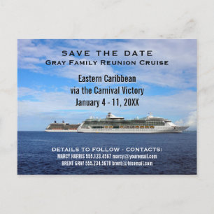 Carte Postale Faire-part Bateaux de croisière pour la Réunion en famille   