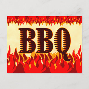 Carte Postale Faire-part BBQ Western Flames Custom Enregistrer la date Cart