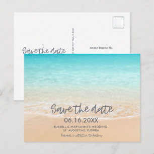 Carte Postale Faire-part Beach Wedding Save the Date Postcard