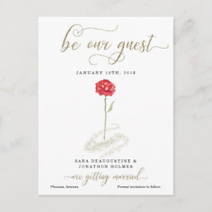 Carte Postale Faire-part Beauté & la bête Économisez la date Annonce