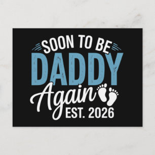 Carte Postale Faire-part Bientôt papa à nouveau Estimé 2026 Annonce papa bé