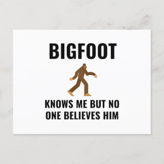 CARTE POSTALE FAIRE-PART BIGFOOT ME CONNAÎT