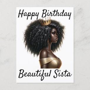 Carte Postale Faire-part Black Girl Magic Birthday Sista Melanin Woman Post