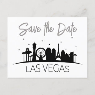 Carte Postale Faire-part Black White Grey Las Vegas Mariage Enregistrer La 