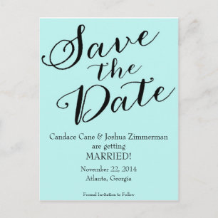 Carte Postale Faire-part Bleu Enregistrer la date