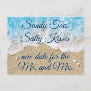 Carte Postale Faire-part Blue Beach Waves Modifier la date