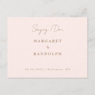 Carte Postale Faire-part Blush Elegance Wedding Enregistrer la date
