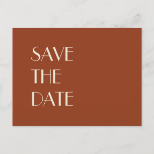 Carte Postale Faire-part Boho Deco d'automne Rust Enregistrer la date