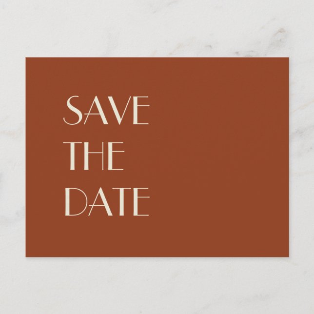 Carte Postale Faire-part Boho Deco d'automne | Rust Enregistrer la date (Devant)