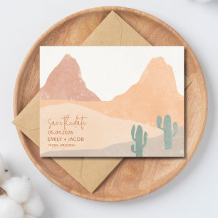 Carte Postale Faire-part Boho Desert Rust Terracotta Mariage Enregistrer la