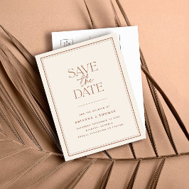 Carte Postale Faire-part Boho Minimaliste Terracotte Faire Savoir Date