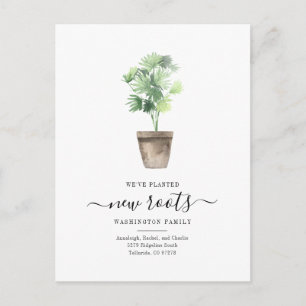 Carte Postale Faire-part Boho Plante Nous avons modifié l'adresse