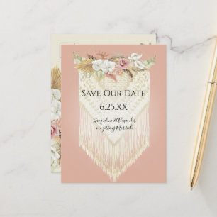 Carte Postale Faire-part Boho Tropical Herbe des Pampas Orchidée Floral Mac