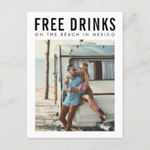Carte Postale Faire-part Boissons gratuites Mexique Mariage Enregistrer la 